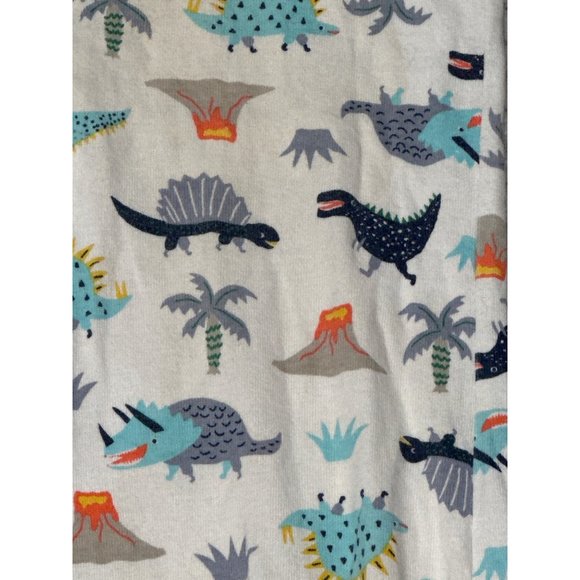Carters Sleeper Toddler Baby 3T White Blue Dinosaur Footed Long Sleeve Bodysuit - Picture 2 of 6